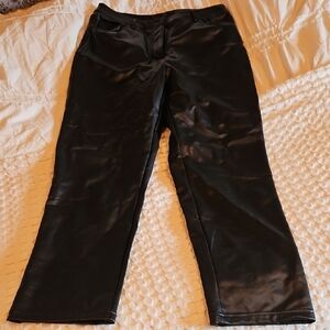 Design Lab Lord & Taylor Black Faux Leather Pants Lg